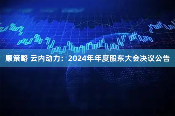 顺策略 云内动力：2024年年度股东大会决议公告